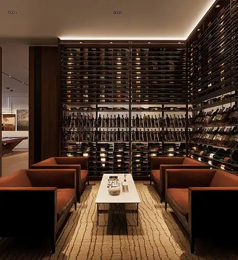 Casa Bella Miami Amenities - Wine Room Lounge